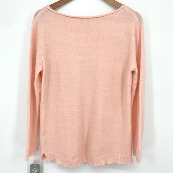 NWT WIT & WISDOM Cable Knit Star Sweater Pink Size Small Casual Soft Cozy - Picture 5 of 7